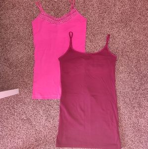 Aeropostale Camis burgundy and hot pink lace